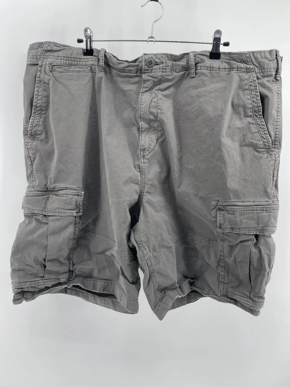 American Eagle Chino Shorts Men’s 44 Adjustable Waist Khaki Grey Flex